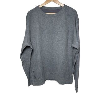 Vuori Jeffreys Crewneck Pullover Sweater Men's XXL Long Sleeve Shirt Gray Pocket